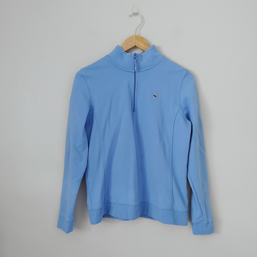 Vineyard Vines Jersey 1/4 Zip Sweatshirt Size Small Blue